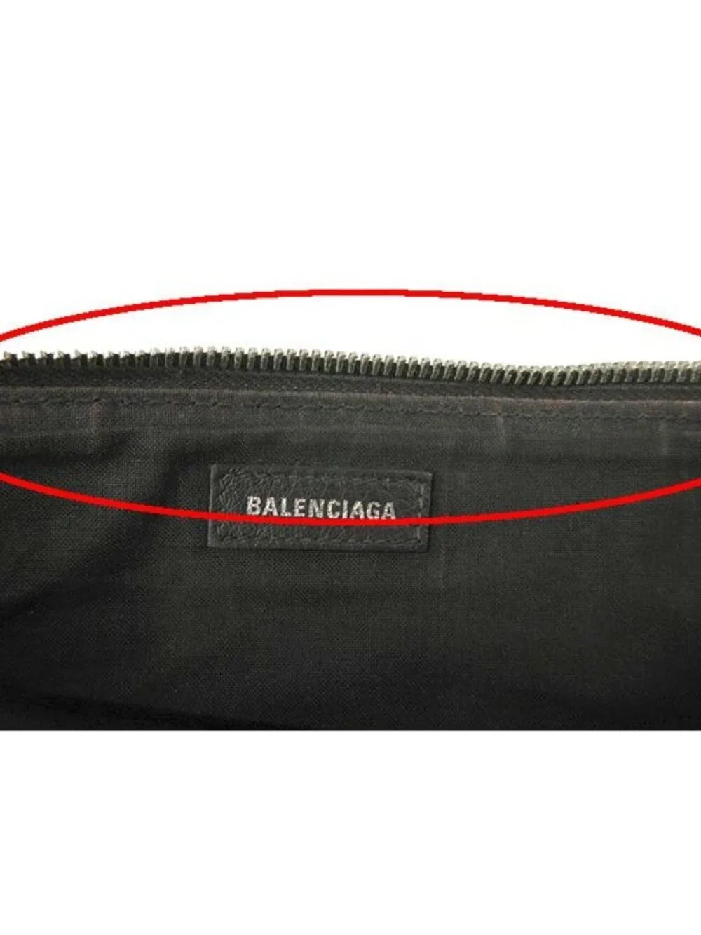 Balenciaga Logo Print Clutch Leather Black Handbag Purse